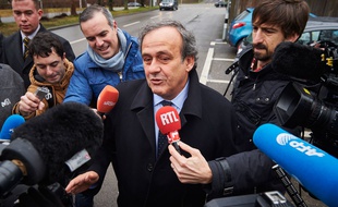 Michel Platini à son arrivée au siège de la Fifa le 15 février 2016.
