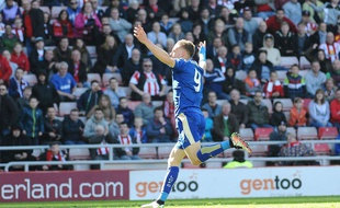 Vardy a inscrit un doublé pour Leicester sur la pelouse de Sunderland (0-2), le 10 avril 2016.