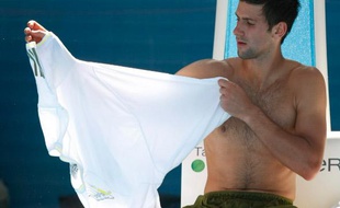 Le tennisman serbe Novak Djokovic, lors d'un match contre Andy Roddick, à l'Open d'Australie, le 27 janvier 2009.