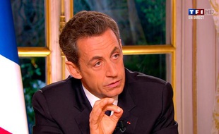 Nicolas Sarkozy lors de son allocution sur TF1 Et France 2 le 27 octobre