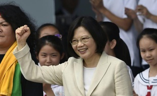 La nouvelle présidente taïwanaise Tsai Ing-wen lors de sa cérémonie d'intronisation à Taipei le 20 mai 2016