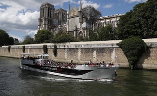 La cathédrale Notre-Dame de Paris, après l'incendie, ici le 15 juin 2019.