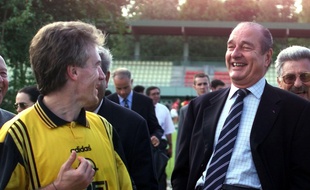 Jacques Chirac et Didier Deschamps, en 98 à Clairefontaine
