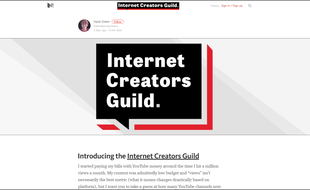 Le logo d'Internet Creators Guild, première organisation de défense des créateurs sur Internet.