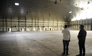 Le 17 octobre 2014 à Augny, dans l'est de la France, le hangar de la base 128 de Metz-Frescaty fermée en 2011
