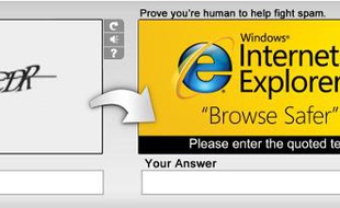 Un exemple de CAPTCHA traditionnel face à la solution publicitaire de Solve Media