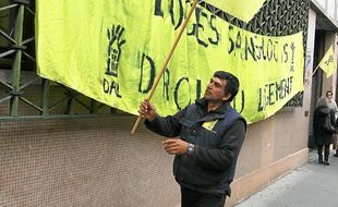 Le bailleur social Habitat Toulouse
a été visé par l'action des militants.