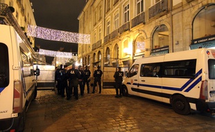 Mobilisation de CRS à Rennes en marge d'une manifestation.