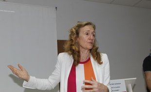 La ministre de la Justice Nicole Belloubet lors de sa visite de la prison de Baie-Mahault (Guadeloupe), en mai 2019.