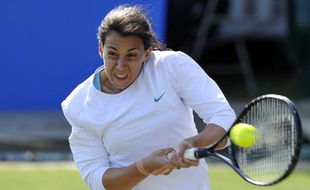 La joueuse de tennis française Marion Bartoli, lors de sa victoire à Eastbourne, le 16 juin 2011 contre Viktoria Azarenka.