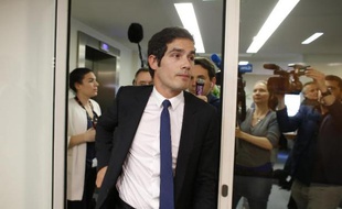 Le PDG de Radio France, Mathieu Gallet, le 8 avril 2015 au siège du groupe, à Paris