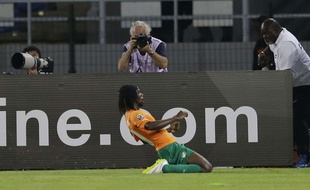 Gervinho célèbre son but face à la RDC, le 4 février 2015