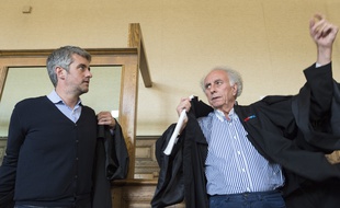 Renaud (à gauche) et Gilles-Jean Portejoie, les avocats de Cécile Bourgeon lors du procès en appel consacré à "l'affaire Fiona"