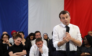 Emmanuel Macron à Evry-Courcouronnes, ce lundi 4 février, dans le cadre du grand débat national.