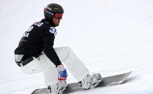 Le spécialiste français du snowboardcross, Pierre Vaultier, le 18 décembre 2009 à Telluride, dans le Colodado.