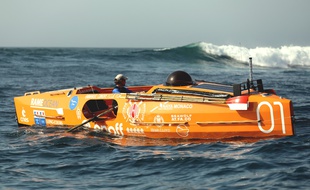 Emmanuel Coindre au départ de l'Atlantique.