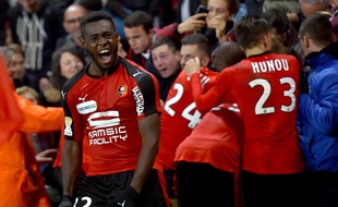 Joris Gnagnon, ici lors de la victoire du Stade Rennais face à Lorient en Coupe de la Ligue, le 26 octobre 2016.