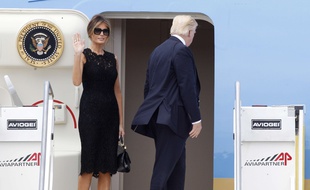 Melania Trump et son mari le 24 mai 2017 à la fin d'un voyage diplomatique en Italie.