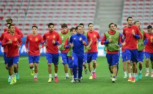 L'équipe d'Espagne à l'entraînement pendant l'Euro-2016, le 16 juin 2016 à Nice
