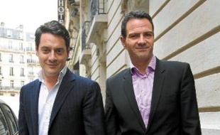 L'ancien trader de la Société générale Jérôme Kerviel (à dr.) et son conseil, Me David Koubbi.