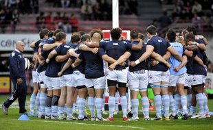 Les joueurs du Racing-Metro lors d'un match à Toulouse, le 9 mai 2014.