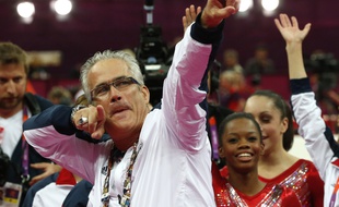 Le coach de l'équipe de gym féminine américaine John Geddert aux JO de Londres, le 31 juillet 2012.