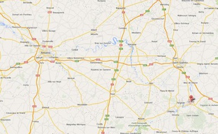 Google map de La Fère, dans l'Aisne.