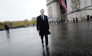 Emmanuel Macron lors de la commémoration de l'Armistice le 11 novembre 2017 à Paris.