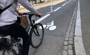 La nouvelle piste cyclable rue de Molsheim à Strasbourg s'étend sur 250 mètres.