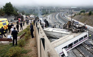 Lieu de l'accident ferroviaire survenu le 24 juillet 2013 près de Saint-Jacques de Compostelle, en Espagne.