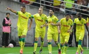 Yacine Bammou (à gauche) vient d'inscrire son premier but en professionnel pour le FC Nantes.