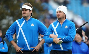 Victor Dubuisson et Graeme McDowell, le 26 septembre 2014 à Gleneagles.