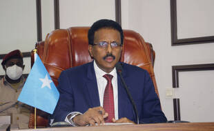 Mohamed Abdullahi Mohamed lors d'une session parlementaire en mai 2021.