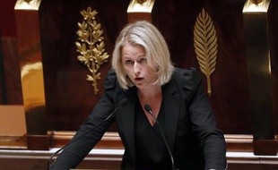 La coprésidente des députés écologistes, Barbara Pompili, à l'Assemblée nationale à Paris, le 16 septembre 2014