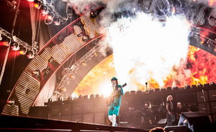 Le groupe AC/DC lors du Rock or Bust World Tour au Palace of Auburn Hills dans le Michigan