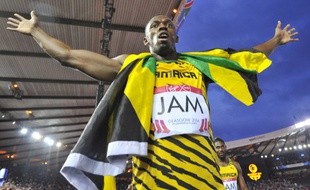 Usain Bolt a remporté le relais 4X100 mètres avec la Jamaïque lors des Jeux du Commonwealth, le 2 août 2014.