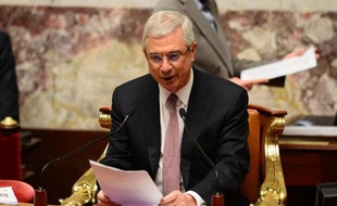 Le président de l'Assemblée nationale Claude Bartolone à l'assemblée le 8 avril 2014