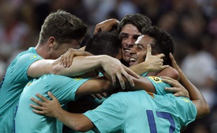 Les joueurs du Barça, lors de leur victoire contre le Bayern Munich en amical, le 27 juillet 2011.