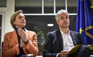 Virginie Calmels avec Laurent Wauquiez, en meeting à Arcachon le 23 novembre 2017.
