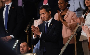 L'opposant vénézuélien Juan Guaido lors du discours sur l'état de l'union de Donald Trump, le 4 février 2020.
