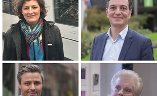 Les quatre candidats qualifiés pour le 2e tour des municipales à Strasbourg : Jeanne Barseghian, Alain Fontanel, Jean-Philippe Vetter et Catherine Trautmann.