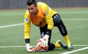 Le désormais ex-gardien Olivier Sorin, ici en 2013 sous le maillot de l'AJ Auxerre.