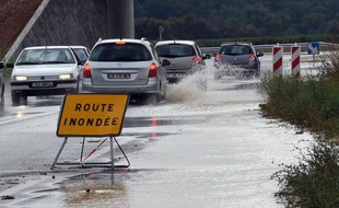 Les intempéries dimanche ont inondé plusieurs routes du département de l'Herault.