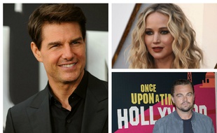 De gauche à droite: Tom Cruise, Jennifer Lawrence et Leonardo DiCaprio (montage).
