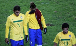 Les joueurs brésiliens après leur match nul contre le Venezuela, le 3 juillet 2011 lors de la Copa America.