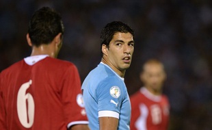 L'attaquant de l'Uruguay Luis Suarez, le 20 novembre 2013 contre la Jordanie.