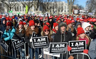 Des manifestants anti-avortement, lors d'une «Marche pour la Vie» à Washington, en 2014.