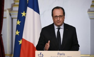 Le président François Hollande à l'Elysée, à Paris, le 12 mars 2016.