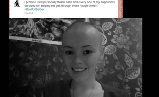 Un photomontage d'une fan préntendûment «rasée» en soutien à son idole