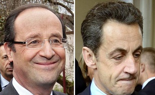 François Hollande (à gauche) et Nicolas Sarkozy (à droite).